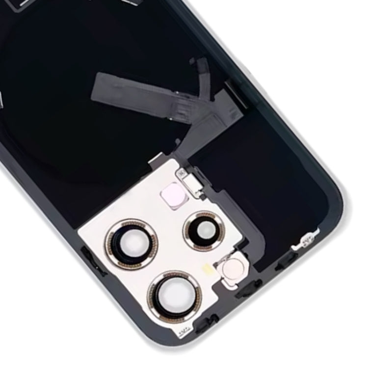 For iPhone 15 Pro Glass Battery Back Cover with Flash Bracket + Wireless Charging Module(Blue)
