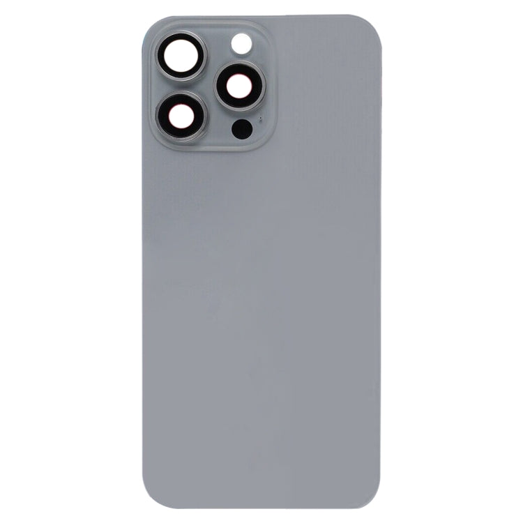 For iPhone 15 Pro Glass Battery Back Cover with Flash Bracket + Wireless Charging Module(Titanium gray)