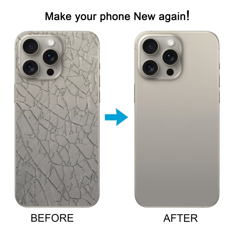 For iPhone 15 Pro Glass Battery Back Cover with Flash Bracket + Wireless Charging Module(Blue)