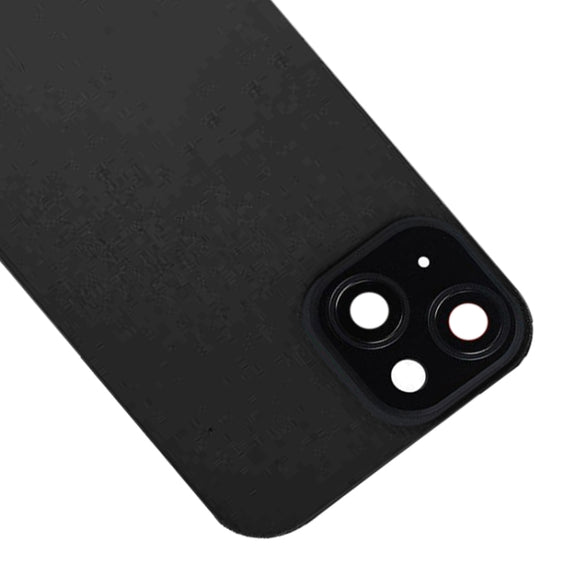 For iPhone 15 Glass Battery Back Cover with Flash Bracket + Wireless Charging Module(Black)