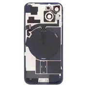 For iPhone 15 Glass Battery Back Cover with Flash Bracket + Wireless Charging Module(Blue)
