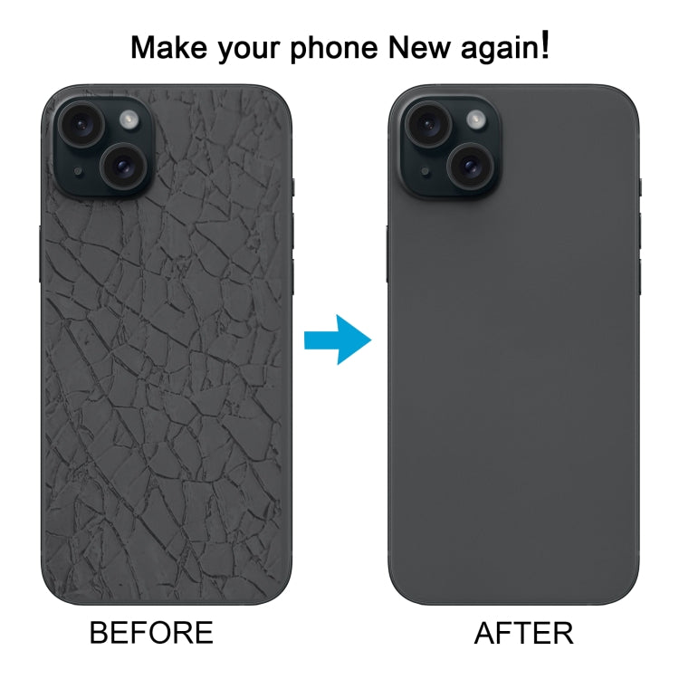 For iPhone 15 Glass Battery Back Cover with Flash Bracket + Wireless Charging Module(Black)