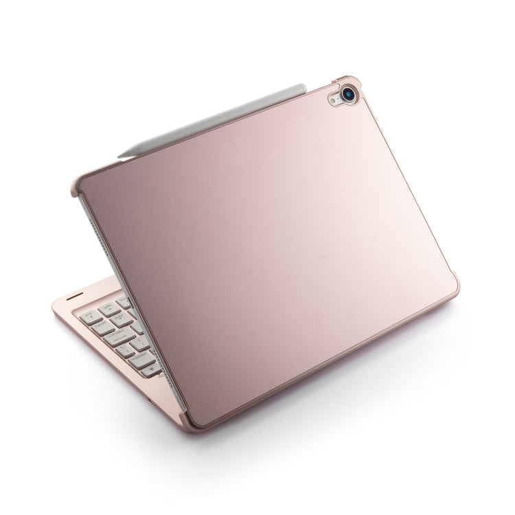 F105A Colorful Backlight Aluminum Backplane Wireless Bluetooth Keyboard Tablet Case for iPad Pro 11 inch ���2018��� (Rose Gold)