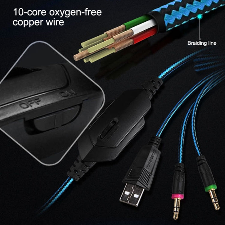 KOTION EACH G2000 Stereo Bass Gaming Headphone with Microphone & LED Light, For PS4, Smartphone, Tablet, Computer, Notebook