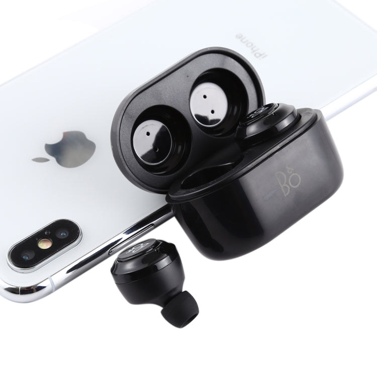 Air Twins TWS1 Bluetooth V5.0 Wireless Stereo Earphones with Magnetic Charging Box(Black)