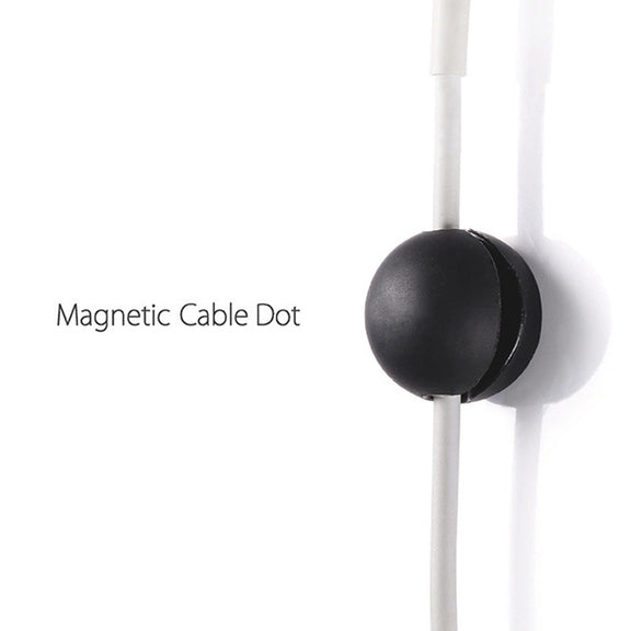 Magnetic Wire Take-up Cable Winder Magnetic Holder Desktop Storage(Black White)