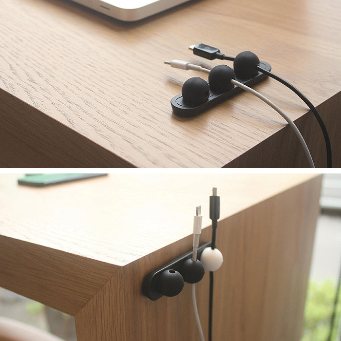 Magnetic Wire Take-up Cable Winder Magnetic Holder Desktop Storage(Black White)