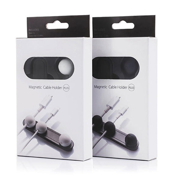Magnetic Wire Take-up Cable Winder Magnetic Holder Desktop Storage(Black)