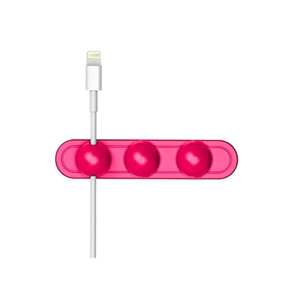 Magnetic Wire Take-up Cable Winder Magnetic Holder Desktop Storage(Rose Red)