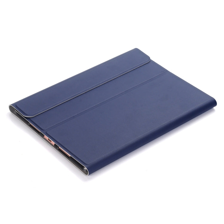 A102 For iPad 10.2 inch Ultra-thin Detachable Bluetooth Keyboard Leather Tablet Case with Stand Function(Dark Blue)
