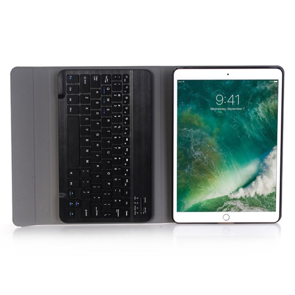 A102 For iPad 10.2 inch Ultra-thin Detachable Bluetooth Keyboard Leather Tablet Case with Stand Function(Dark Blue)