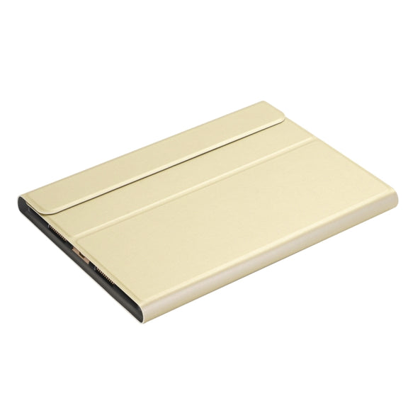 A102 For iPad 10.2 inch Ultra-thin Detachable Bluetooth Keyboard Leather Tablet Case with Stand Function(Gold)