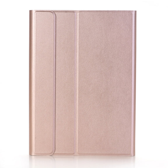 A102 For iPad 10.2 inch Ultra-thin Detachable Bluetooth Keyboard Leather Tablet Case with Stand Function(Rose Gold)