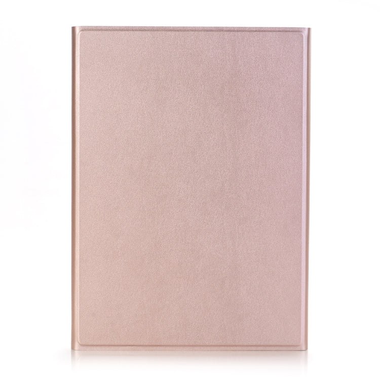 A102 For iPad 10.2 inch Ultra-thin Detachable Bluetooth Keyboard Leather Tablet Case with Stand Function(Rose Gold)