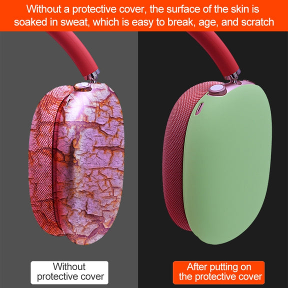 A Pair Full Coverage Anti-scratch Silicone Headphone Protective Case for AirPods Max(Black)