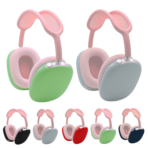 A Pair Full Coverage Anti-scratch Silicone Headphone Protective Case for AirPods Max(Black)