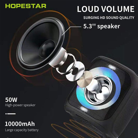 HOPESTAR Party100 Bluetooth 5.0 Portable Water-resistant Wireless Bluetooth Speaker with Mobile Charging Function (Blue)
