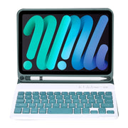C06B Ultra-thin Candy Colors Bluetooth Keyboard Tablet Case for iPad mini 6, with Stand & Pen Slot (Dark Green)