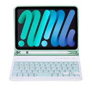 C06B Ultra-thin Candy Colors Bluetooth Keyboard Tablet Case for iPad mini 6 / mini 7 , with Stand & Pen Slot (Green)