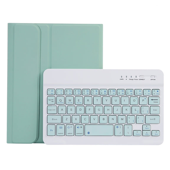 C06B Ultra-thin Candy Colors Bluetooth Keyboard Tablet Case for iPad mini 6 / mini 7 , with Stand & Pen Slot (Green)