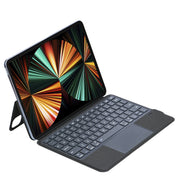 P3125-6 Grid Bluetooth Keyboard Leather Case with Touch Pad For iPad Air 11 2024 / Air 5 10.9 2022 / Air 4 10.9 2020 / iPad Pro 11 2021/2020/2018(Black)
