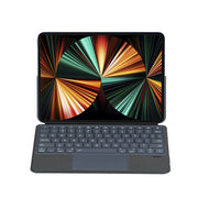 P3125-6 Grid Bluetooth Keyboard Leather Case with Touch Pad For iPad Air 11 2024 / Air 5 10.9 2022 / Air 4 10.9 2020 / iPad Pro 11 2021/2020/2018(Black)