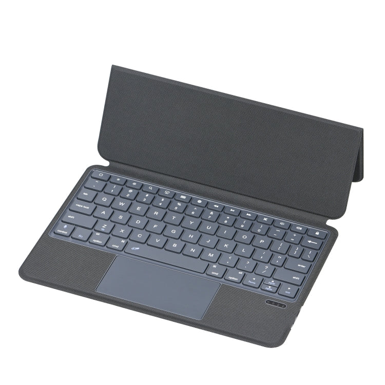 P3125-6 Grid Bluetooth Keyboard Leather Case with Touch Pad For iPad Air 11 2024 / Air 5 10.9 2022 / Air 4 10.9 2020 / iPad Pro 11 2021/2020/2018(Black)
