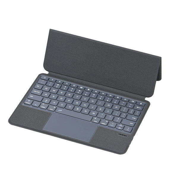 P3125-6 Grid Bluetooth Keyboard Leather Case with Touch Pad For iPad Air 11 2024 / Air 5 10.9 2022 / Air 4 10.9 2020 / iPad Pro 11 2021/2020/2018(Black)
