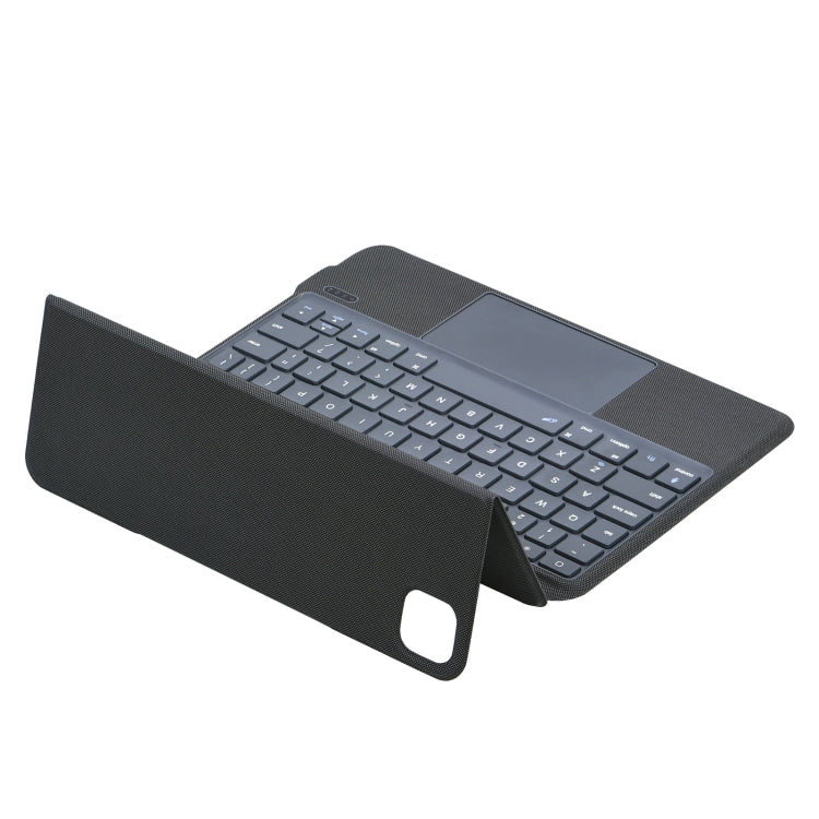 P3125-6 Grid Bluetooth Keyboard Leather Case with Touch Pad For iPad Air 11 2024 / Air 5 10.9 2022 / Air 4 10.9 2020 / iPad Pro 11 2021/2020/2018(Black)