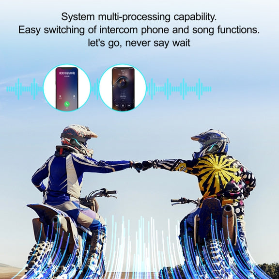 Hysnox HY-02 Bluetooth 5.0 Motorcycle Helmet Headset 2000M 6 Riders Intercom Headset (Blue)