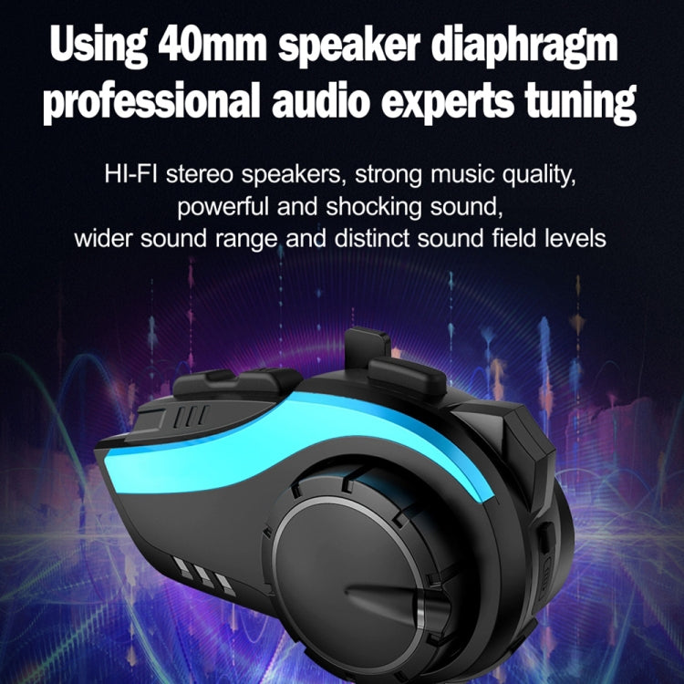 Hysnox HY-02 Bluetooth 5.0 Motorcycle Helmet Headset 2000M 6 Riders Intercom Headset (Red)