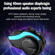 Hysnox HY-02 Bluetooth 5.0 Motorcycle Helmet Headset 2000M 6 Riders Intercom Headset (Red)