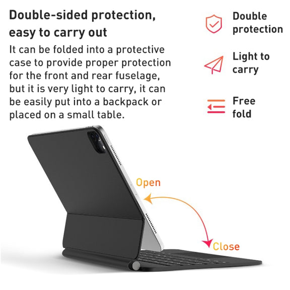 For iPad Air 2022 / 2020 T89 Magic Suspended Bluetooth Keyboard Leather Case(Black)