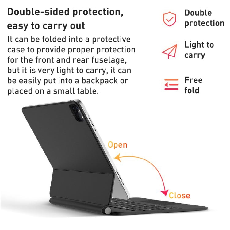 For iPad Air 2022 / 2020 T89 Magic Suspended Bluetooth Keyboard Leather Case(Black)