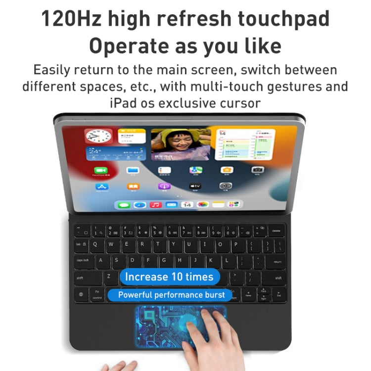 For iPad Air 2022 / 2020 T89 Magic Suspended Bluetooth Keyboard Leather Case(Black)
