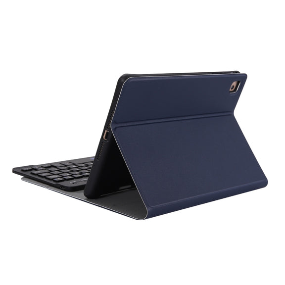 A05B Bluetooth 3.0 Ultra-thin ABS Detachable Bluetooth Keyboard Leather Tablet Case for iPad mini 5 / 4 / 3 / 2, with Holder(Dark Blue)