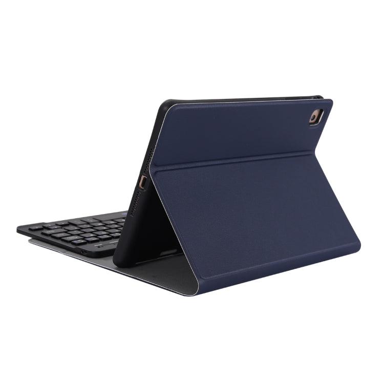 A05B Bluetooth 3.0 Ultra-thin ABS Detachable Bluetooth Keyboard Leather Tablet Case for iPad mini 5 / 4 / 3 / 2, with Holder(Dark Blue)