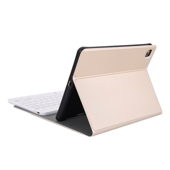 A05B Bluetooth 3.0 Ultra-thin ABS Detachable Bluetooth Keyboard Leather Tablet Case for iPad mini 5 / 4 / 3 / 2, with Holder(Gold)