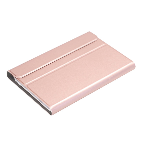 A05B Bluetooth 3.0 Ultra-thin ABS Detachable Bluetooth Keyboard Leather Tablet Case for iPad mini 5 / 4 / 3 / 2, with Holder(Rose Gold)