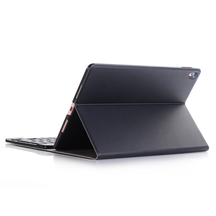 A09 Bluetooth 3.0 Ultra-thin ABS Detachable Bluetooth Keyboard Leather Tablet Case for iPad Air / Pro 10.5 inch (2019), with Holder (Black)