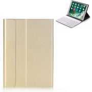 A09 Bluetooth 3.0 Ultra-thin ABS Detachable Bluetooth Keyboard Leather Tablet Case for iPad Air / Pro 10.5 inch (2019), with Holder (Gold)