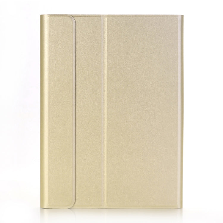 A09 Bluetooth 3.0 Ultra-thin ABS Detachable Bluetooth Keyboard Leather Tablet Case for iPad Air / Pro 10.5 inch (2019), with Holder (Gold)