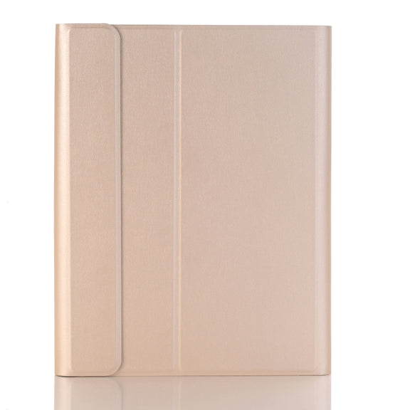 A09B Bluetooth 3.0 Ultra-thin ABS Detachable Bluetooth Keyboard Leather Tablet Case for iPad Air / Pro 10.5 inch (2019), with Pen Slot & Holder (Gold)