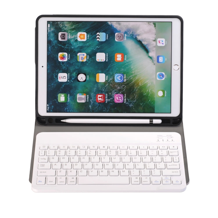 A09B Bluetooth 3.0 Ultra-thin ABS Detachable Bluetooth Keyboard Leather Tablet Case for iPad Air / Pro 10.5 inch (2019), with Pen Slot & Holder (Gold)