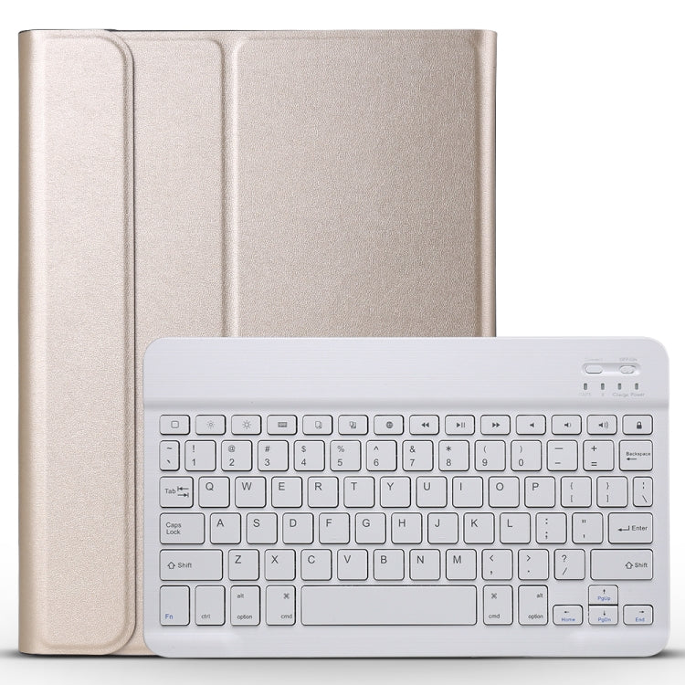 A11 Bluetooth 3.0 Ultra-thin ABS Detachable Bluetooth Keyboard Leather Tablet Case for iPad Pro 11 inch ���2018���, with Holder (Gold)
