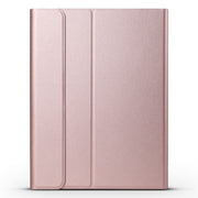 A11 Bluetooth 3.0 Ultra-thin ABS Detachable Bluetooth Keyboard Leather Tablet Case for iPad Air 4 / Air 5 / Pro 11 inch 2022 / 2021 / 2020 / 2018, with Holder (Rose Gold)