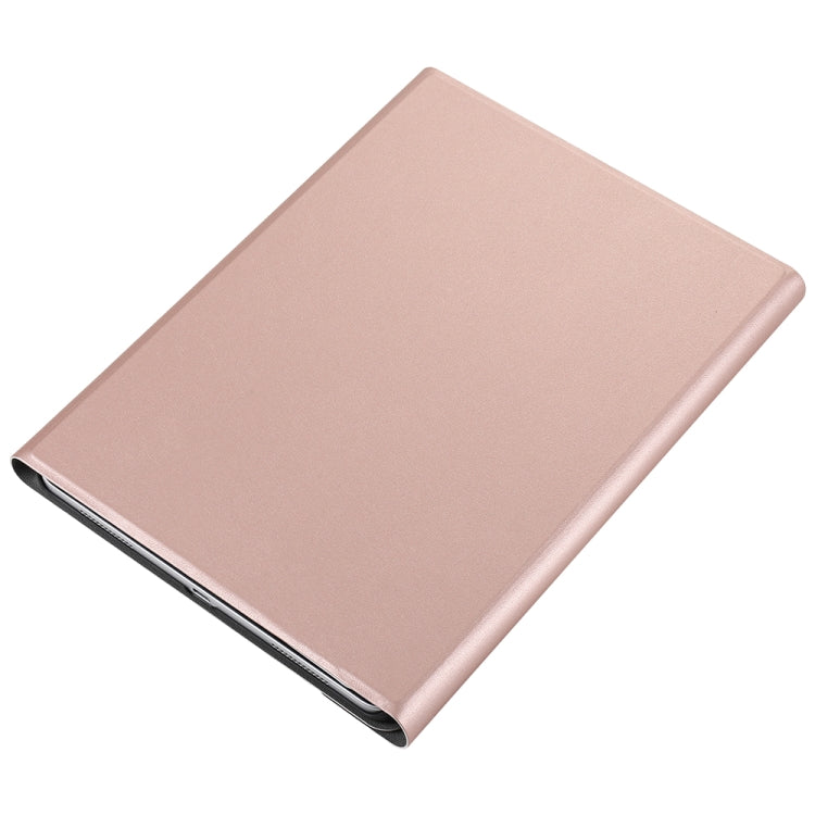 A11 Bluetooth 3.0 Ultra-thin ABS Detachable Bluetooth Keyboard Leather Tablet Case for iPad Air 4 / Air 5 / Pro 11 inch 2022 / 2021 / 2020 / 2018, with Holder (Rose Gold)