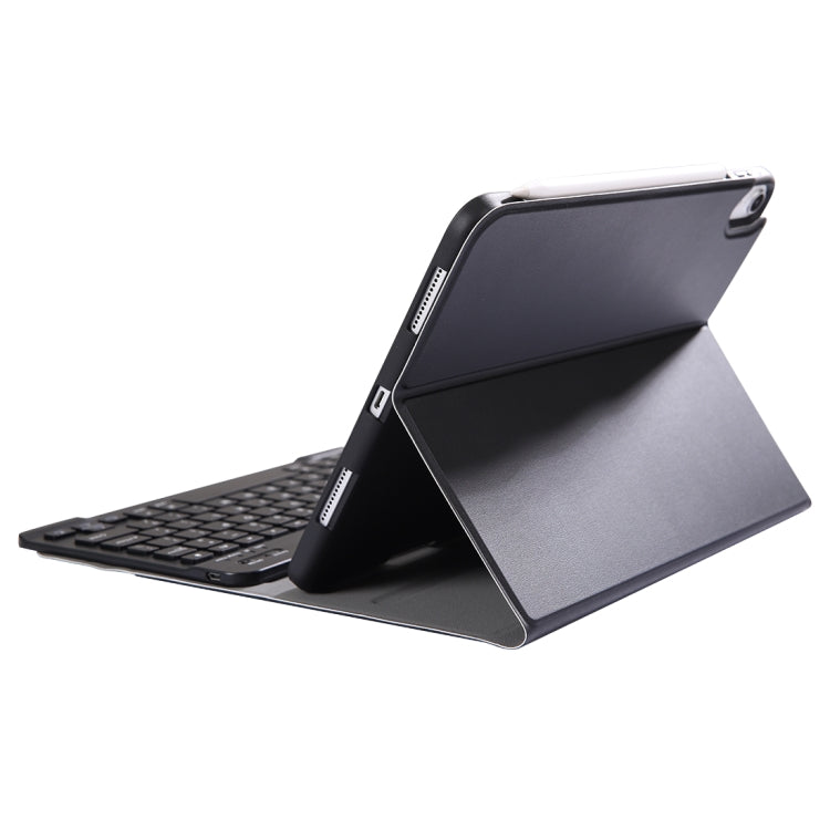 A11B Bluetooth 3.0 Ultra-thin ABS Detachable Bluetooth Keyboard Leather Tablet Case for iPad Air 4 / Air 5 / Pro 11 inch 2022 / 2021 / 2020 / 2018, with Pen Slot & Holder (Black)