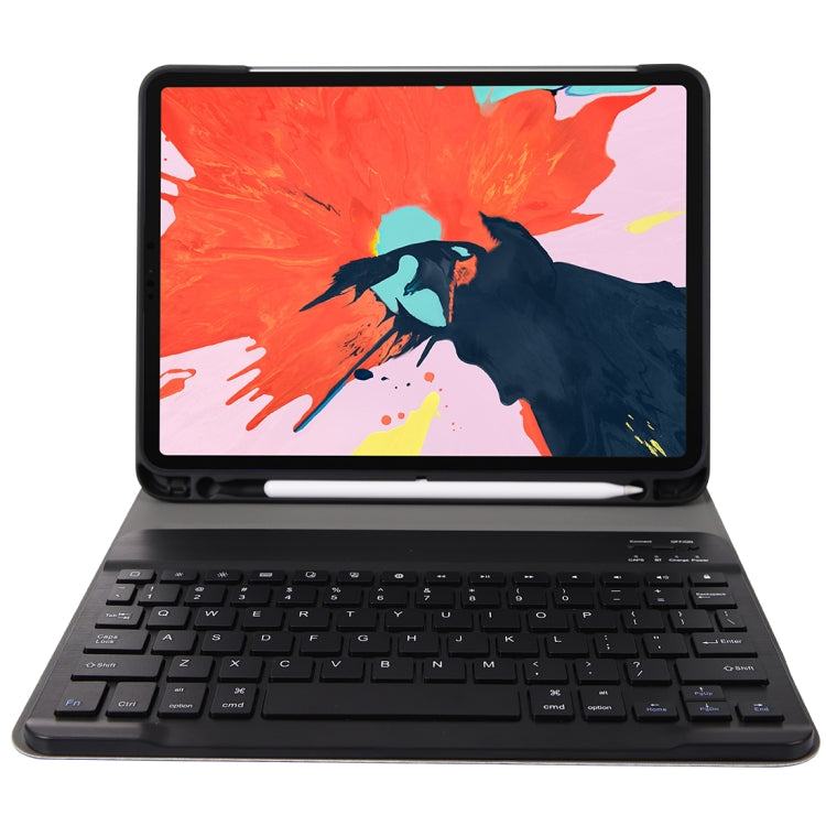 A11B Bluetooth 3.0 Ultra-thin ABS Detachable Bluetooth Keyboard Leather Tablet Case for iPad Air 4 / Air 5 / Pro 11 inch 2022 / 2021 / 2020 / 2018, with Pen Slot & Holder (Black)