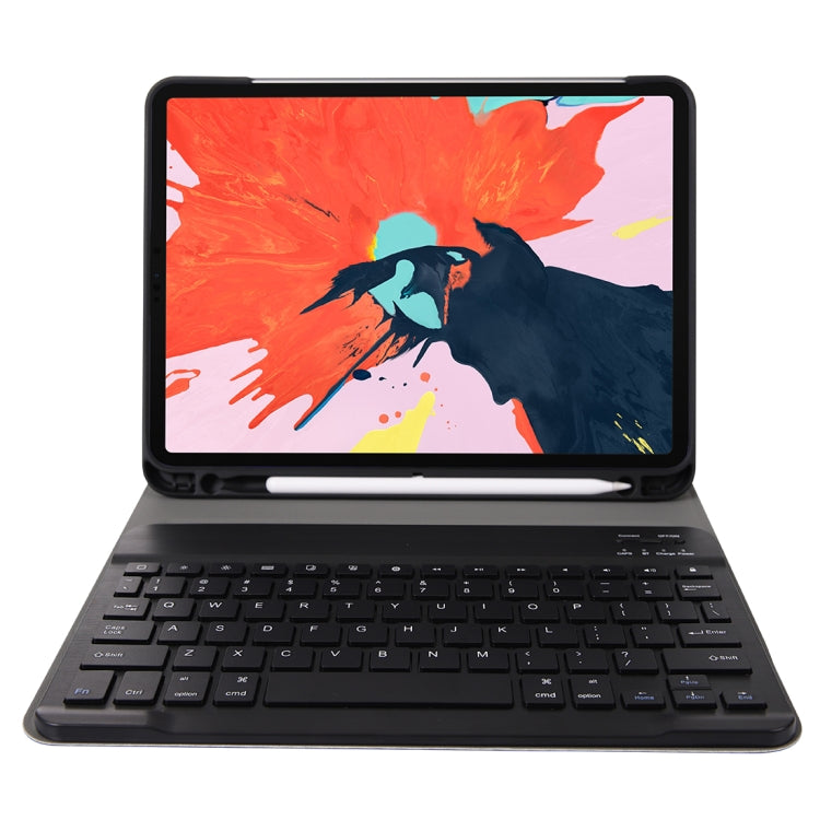 A11B Bluetooth 3.0 Ultra-thin ABS Detachable Bluetooth Keyboard Leather Tablet Case for iPad Air 4 / Air 5 / Pro 11 inch 2022 / 2021 / 2020 / 2018, with Pen Slot & Holder (Dark Blue)